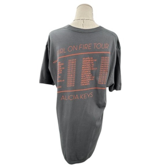 Alicia Keys Girl On Fire Tour Graphic Shirt Women's Gray Short Sleeve Concert - Picture 3 of 6